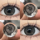 Popxstar  1Pair Contact Lens eye Colored Purple Pupil Blue Lenses Large Diameter DIA:14.5 Prescription Myopia Degree -0.00 to -8.00