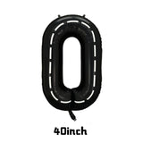 Popxstar  40inch Race Car Birthday Balloons Large Black Number 1 2 3 4 5 6 7 8 9 Foil Balloon for Kids Birthday Race Car Party Decor Suppl