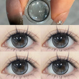 2PCS Colored Contacts Lenses Fashion Grey Lense Color Makeup With Diopters 0~-8.00 Degree High Quality Natural Pupils