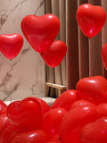 Popxstar 20Pcs Heart Shaped Balloons Red Pink Black Latex Balloon for DIY Valentine's Day Engagement Wedding Party Anniversary Decoration
