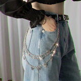Popxstar Fashion Butterfly Waist Chains Jeans Trousers Skirt Multi Alloy Chain Layer Hip-hop Punk Women's Pendant Jewelry