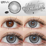 Myopia 15MM Black Diomonds Lenses with Degree 1 Pair Big Eyes Natural Black Lenses Brown Colored Contacts Gray Purple Lens