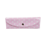 PVC Polka Dot Pencil Case Snap Button Closure Lightweight Storage Pouch Korean Style Durable Stationery Organizer Daily Use
