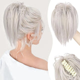 Popxstar Messy Bun Hair Piece Claw Clip Hair Bun Extensions Tousled Updo Hair Buns Claw Clip Ponytail Hairpieces Hair Scrunchie with Clip