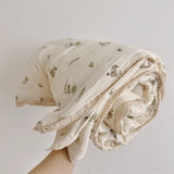 Popxstar Baby Camellia Rose Print Muslin Blanket Quilt for Summer Infant Floral Muslin Comforter Napping Cover for Baby Bedding Quilts