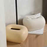 Popxstar  Nordic Cream Style Ceramic Tissue Box Living Room Bedroom Coffee Desktop Decoration Ornament Creative Tissue Holder Tissue Box