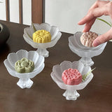 Popxstar  LotusShaped Transparent Dessert Dish Bowl Chinese Aesthetic Tableware Home Kitchen Dessert Fruit Highfooted Tray Tea Tasting Cup
