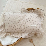 Popxstar INS Ruffle Edge Gauze 100% Cotton Princess Pillow Case 30X50 48X74cm Breathable Pillowcase Decorative for Home Bedding Bedroom