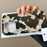 Popxstar Gradient Ink Marks Laser Phone Case For Phone 16 15 14 13 12 11 Pro Max XS X XR 7 8 Plus Stylish Leopard Print Back Bumper Cover