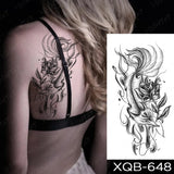 Popxstar Waterproof Temporary Tattoo Sticker Japanese Phoenix Flame Flash Tatto Feather Totem Body Art Arm Leg Waist Fake Tatoo Men Women