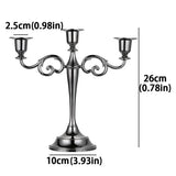 Popxstar  3Arm 5arm Metal Candelabra Candlestick Silver Golden Black European Elegant CandleHold for Centro De Mesa Decorativo De Comedor