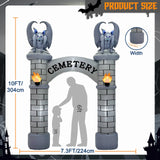 Popxstar 10FT Haunted Cemetery Halloween Inflatable Archway,Inflatable Halloween Arch, Blow Up Yard Decorations