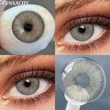 1 Pair Blue Color Contact Lenses Grey Pupils Fashion Natural Soft Lens Eye Makeup Contacts Cosmetics Color Lens Yearly