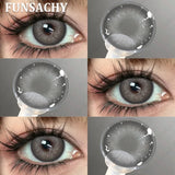 1 Pair Black Lenses Natural Contact Lenses for Eyes Eye Contacts Brown Gray Lenses Yearly Cosmetic Women Lens