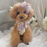 Floral Printed Ruffle Dog Dress Summer Doggie Dress for Small Dog Outfits Teacup Chihuahua Clothes Pet Puppy Birthday Dress