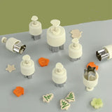 Popxstar  8Pcs/Set Christmas Cookie Cutter Stainless Steel Biscuit Cake Baking Mold Vegetable Fruit Cutting Xmas Party Biscuit Making Tool