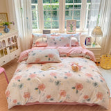 Popxstar  Floral Printed Duvet Cover 1Piece- 100% Cotton Luxury Bedding, Pre-Washed for Softness, for Bedroom Decor - Zipper Closure