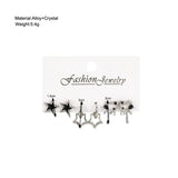 Popxstar  3paris Set Of Women Imple Temperament Ins Style Water Drop Love Pentagram Earrings