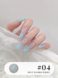 popxstar 12ML Gel Polish Kit- Mint Mambo Collection, Milky Blue & Frosted Ice, 2025 Viral Nail Art Supplies for Summer Vacations