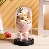 Popxstar  Eternal Rose LED Light Acrylic Cover Flower Valentines Day Gift Wedding Party Decor Artificial Rose Flowers Light Christmas Part