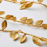 Popxstar 2M 20LED Golden Leaves String Fairy Lights For Wedding Birthday Party Decoration Home Garden Artificial Plant Garland Vine Light