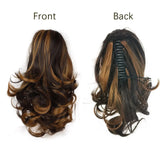 Popxstar Claw Ponytail Clip in Wavy Hair Extensions Short Curly Ponytail 12 Inch Natural Wave Hair Accessories for Women Girls Daily Use