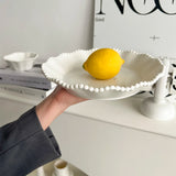 Popxstar Ceramic Pearl Dinnerware Plates Set, Chic Luxury Breakfast Plates, Stylish Home Kitchen Tableware for Dining & Gift Id