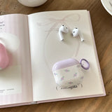 Pink Purple Blue Rose Flower Soft Headphone Protection Cover Case For Apple Airpods 1 2 3 4 Pro 2 Cases Coque Cute with Pendant
