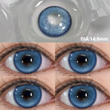 Popxstar Prescription Contact Lenses Myopia Lenses with Diopters Green Pupils Color Contact Lenses for Eyes Blue Lens 1 Pair/2pcs