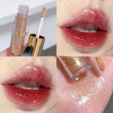 Popxstar Waterproof Diamond Shimmer Glitter Lip Gloss 5 Colors Sparkling Glitter Liquid Lipstick Diamond Pearl Lip Gloss Sexy Lip Make Up