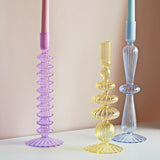 Popxstar Glass Candle Holders Nordic Decor Taper Candle Holder Candlesticks for Home Wedding Room Decoration Party Vase Home Decor