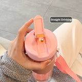 800ML Large Capacity Simple Plastic Water Bottle With Straw Portable Bubble Tea Infuser Filter Girl Student Juice Drinkwater Cup