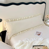 Popxstar Length Sleeping Pillowcase with Ruffle Winter Couple Double Fleece Flannel Warmth Big Size Pillow Covers Home Bedding 45*180cm