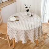 Popxstar Printing Tassel Tablecloth Stain Resistant Dust-Proof  Table Cover for Kitchen Tabletop Home Dining Table Decoration Accessories