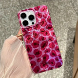 Popxstar  Pink Leopard Print Phone Case For iPhone 17 Pro Max Air 16 15 14 13 12 11 XS X XR 7 8 Plus 16E Shockproof Silicone Bumper Cover