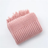 Popxstar  Summer Blanket for Bed Sofa Knitted Blanket With Tassel Nap Blankets Air Conditioning Blanket Soft Throw Blanket Bed Sheet Cover