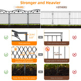 5Panels Decorative Garden Fence Animal Barrier with Safety Latch Arched Flower Bed Edging for Yard Patio Outdoor Decor Metal Border Panel Fencing