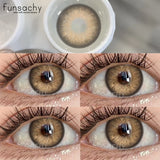 Popxstar  Natural Brown Contact Lense for Eyes Colorcon Blue Lenses Beautiful Gray Pupils Cosmetics Yearly Soft Eyes Contact Lens