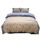 3/4Pcs Bedding Set Korean Lace Trim Purple 2-Seater Bed Down Duvet Cover Queen Sheets Bed Linen Cotton Full-Size Four-Season
