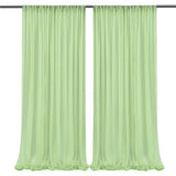 Popxstar  2pcs 5ft x10ft Chiffon Backdrop Curtains, 2 Layer Sheer Fabric Backdrop Drapes Drapes for Bridal Shower Wedding Arch Party Decor