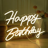 Popxstar Happy Birthday Led Neon Sign for Birthday Party Decor Oh Baby Neon Light Lets Party Home Hanging Decor