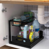 Kitchen Sink Storage Rack 2 Tier Under Sink Organizers And Storage Solutions Multi-purpose Bathroom Shelf Kitchen Organizer