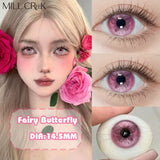 Hot Sale 1Pair Blue Colored Contact Lenses for Eyes Myopia Power Prescription Eye Lens Anime Cosplay Pink Pupils Lens