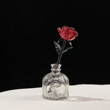 Popxstar  Glaze Rose Flower Eternal Flower Rose Desktop Glass Handicrafts Ornaments Simulation Glass Vase Flower Wedding Valentine's Gifts