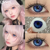 Popxstar  1 Pair New Style Color Contact Lenses with Diopter Myopia Eyes Cosplay Blue Fragrant Butterfly Contacts Lens Makeup YearK