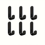 Popxstar 6Pcs Strong Self-Adhesive J-hook Waterproof Adhesive Hanging,Bathroom Towel Key Kitchen