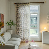 Popxstar Vintage Semi-Blackout Windows Curtains for Bedroom Drapes in Living Room Country Floral Tassel Length Farmhouse Home Decoration