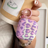 Splicing Color Leopard Print Case For Apple Airpods 1 2 3 4 Cover For Airpods Pro Pro2 Pro3 Wireless Earphone Box Case with Hook