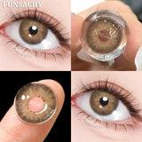 Popxstar  1 Pair Colored Contact Lenses for Eyes Natural Brown Gray Eye Contacts Yearly Cosmetics Pupils Blue Lens Green Contacts