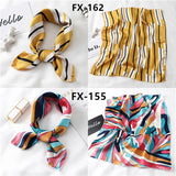 Popxstar Women Small Satin Silk Scarf Square Print Wrap Foulard Femme Handkerchief Bandana Neck Hair Skinny Tie Scarves Shawls